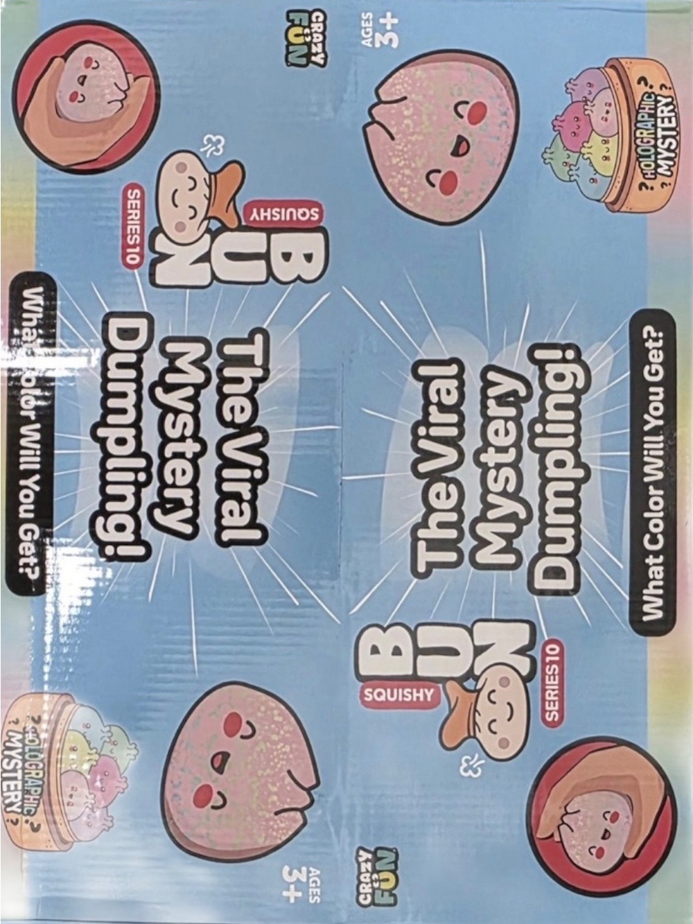 Holographic Mystery Dumpling Squishy Bun Set Case
